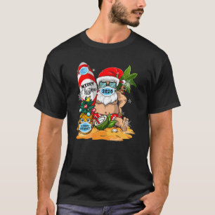 Camiseta Surfista Feliz Navidad 2020 Surfing Santa Tropical
