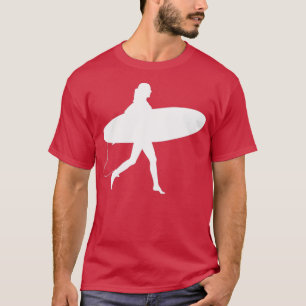 Camiseta Surfista femenino con tabla de surf