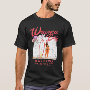 Camiseta Surfista hawaiano Chica Waimea Bay Surfboard