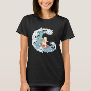 Camiseta Surfista Linda Tabla de Surf  Olas Gato Surfista