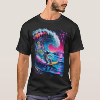 Camiseta Surfista mística H2O Astronauta en oleada cósmica