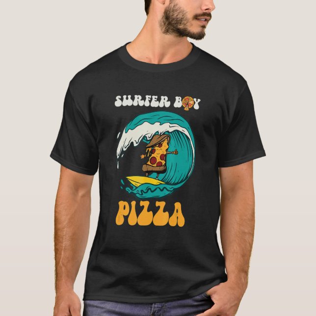 Camiseta Surfista para quien ama el surf y comer pizza suma (Anverso)