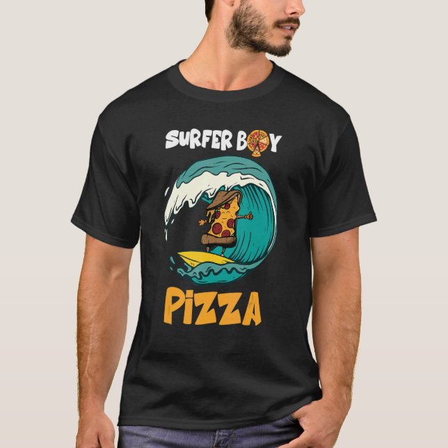Camiseta Surfista Para Quienes Aman El Surf Y Comen Pizzas  (Anverso)