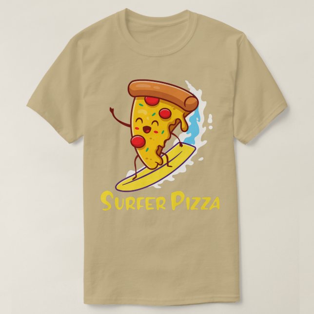Camiseta Surfista Pizza Surfer Boy  (Diseño del anverso)