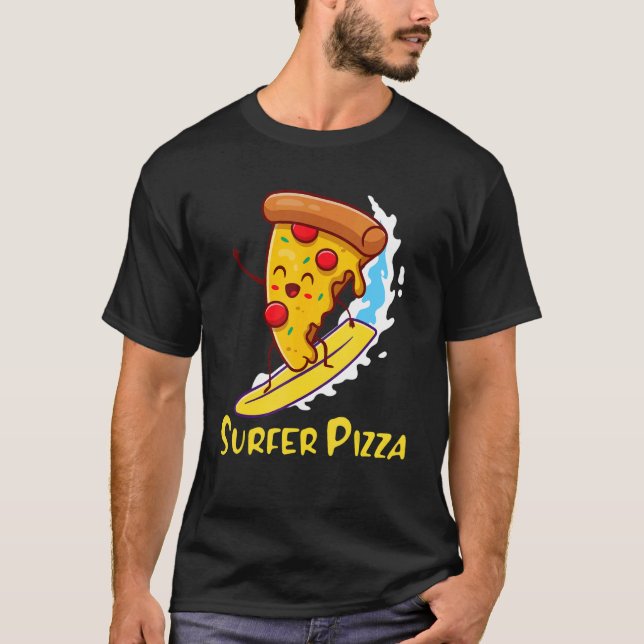 Camiseta Surfista Pizza Surfer Boy Cerca De Yo Surfer Boy (Anverso)