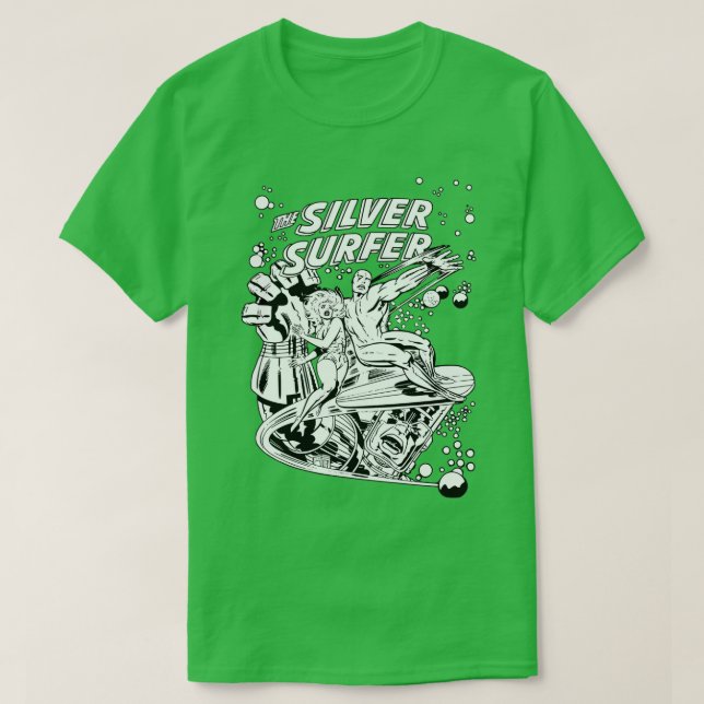 Camiseta Surfista plateado (Diseño del anverso)
