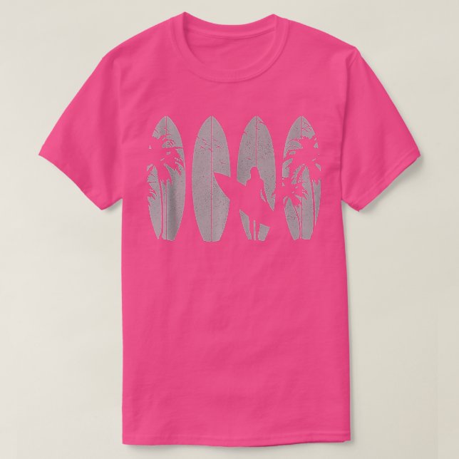 Camiseta Surfista Regalo Vintage Surfing Boards Beach (Diseño del anverso)