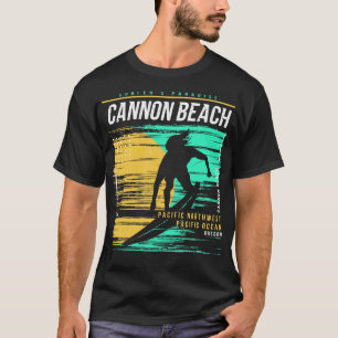 Camiseta Surfista Retro De La Playa Del Cañón Oregon Vintag