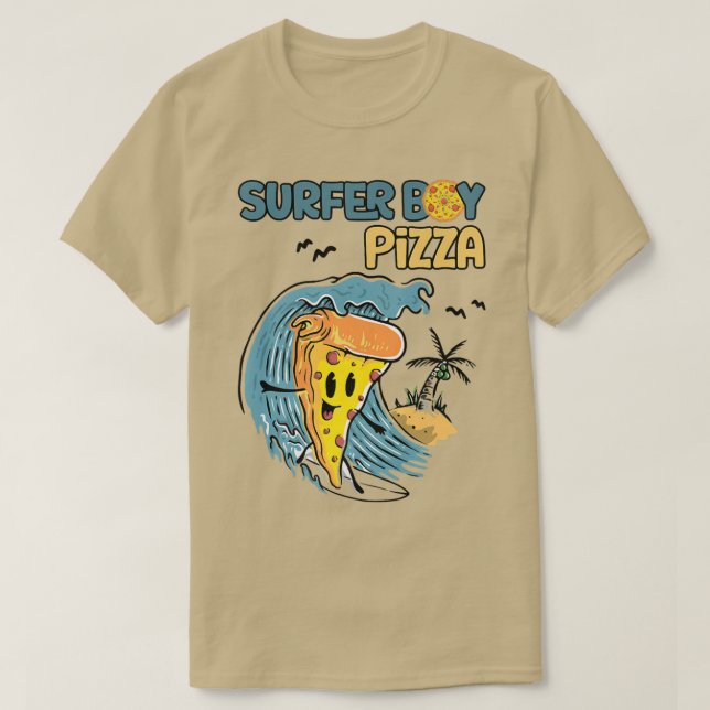 Camiseta surfista retro pizza boy  (Diseño del anverso)