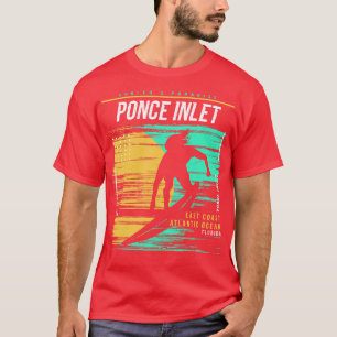 Camiseta Surfista Retro Ponce Inlet Florida Vintage Surfer