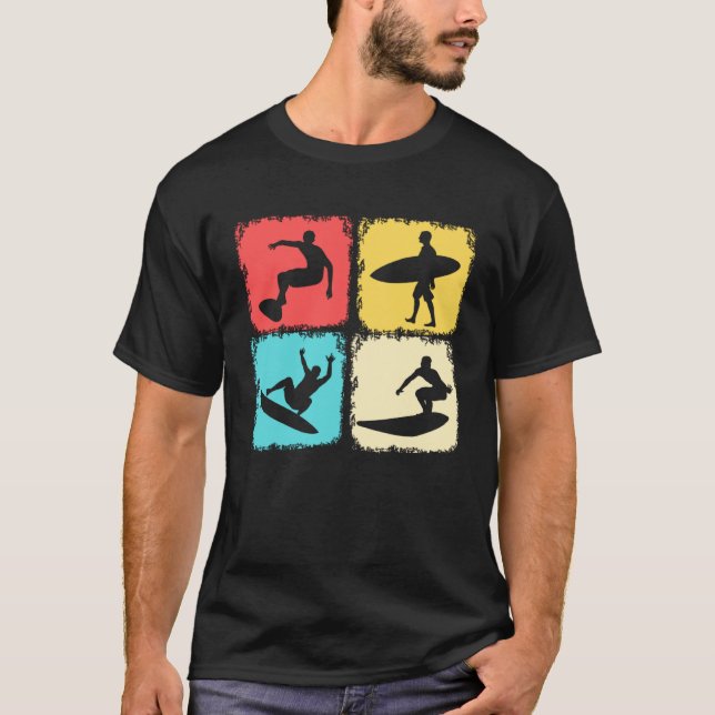 Camiseta Surfista Retro Surfboard Wave Rifer (Anverso)