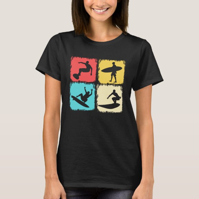 Camiseta Surfista Retro Surfboard Wave Rifer (Anverso)