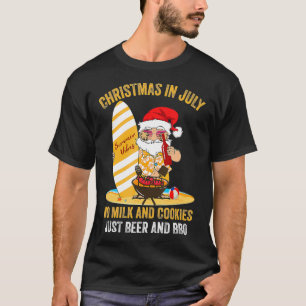 Camiseta Surfista Santa Beer y BBQ Navidad Navidades de ver