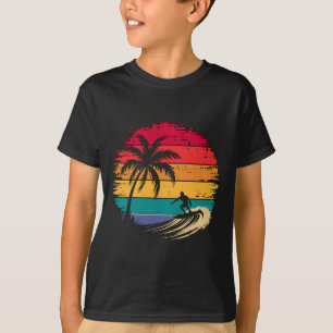 Camiseta Surfista surfeando con palmeras Vacaciones tropica