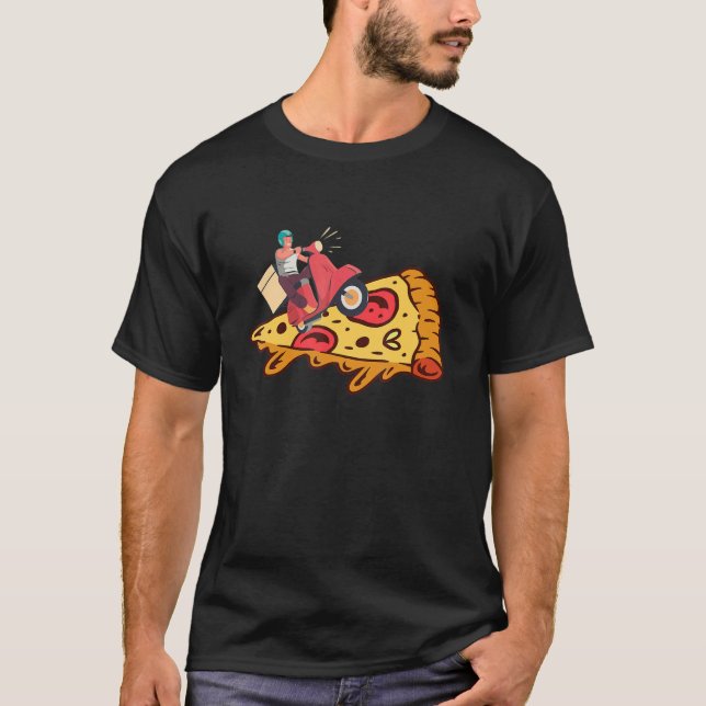 Camiseta Surfista Surfing Pizza Matando Pizza Deliv (Anverso)