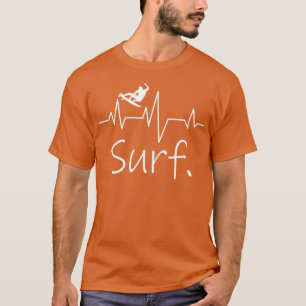 Camiseta Surfista Surfing Shortboard Heartbeat Wave Lover