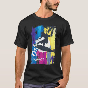 Camiseta Surfista Vintage de la isla hawaiana de Oahu Hawai