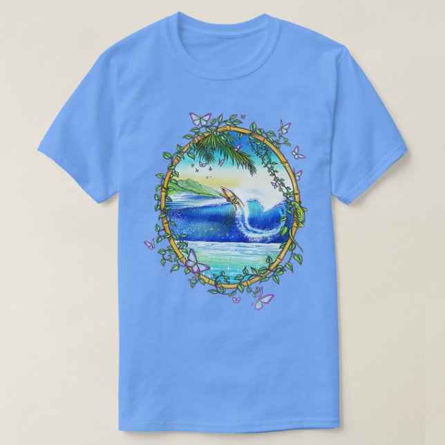 Camiseta Surfista Vintage Retro Throwback 70 (Diseño del anverso)