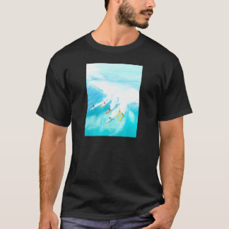 Camiseta Surfistas En Trajes De Moda En Surfboard Riendo On