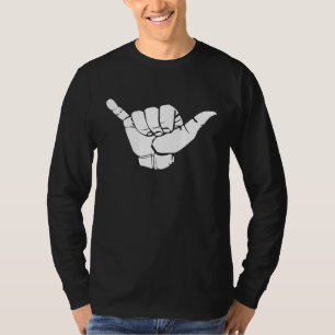 Camiseta Surfistas Shaka Hand Rótulo Surfing Surfing Cultur
