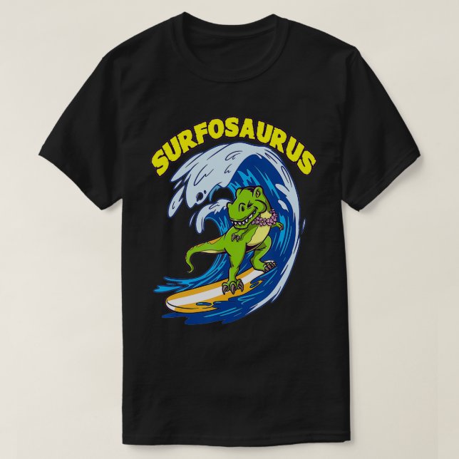 Camiseta Surfosaurus TRex Funny Surfing Trex Dinosaur Surfe (Diseño del anverso)