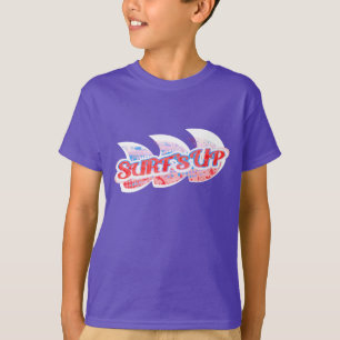 Camiseta Surf's Up azul púrpura rojo y blanco
