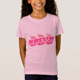 Camiseta Surf's Up chicas ondas rosadas brillantes en tee r