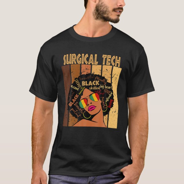 Camiseta Surgical Tech Afro African American Black History (Anverso)