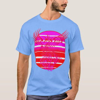 Camiseta Surgiendo nuevo arte vector Phoenix y Retro Sunris