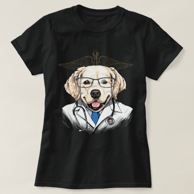 Camiseta Surgimiento del médico del Médica de Vet del Dogto (Diseño del anverso)