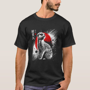 Camiseta Suricata. Animales Cool Sumi-e Atardecer.