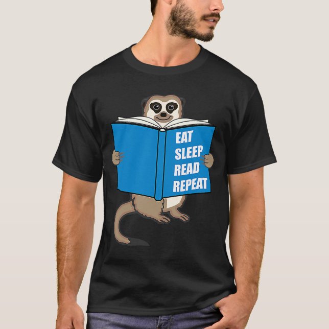 Camiseta Suricata con libro libros leyendo hobby (Anverso)