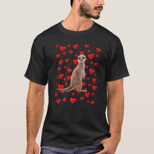 Camiseta Suricata Mamá Papá Animal Adorable Corazones