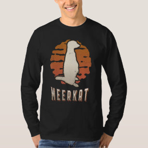 Camiseta Suricata Vintage Retro Clásico Animal Atardecer