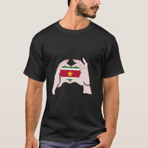 Camiseta Surinam Corazón Señal con la mano Raíces surinames