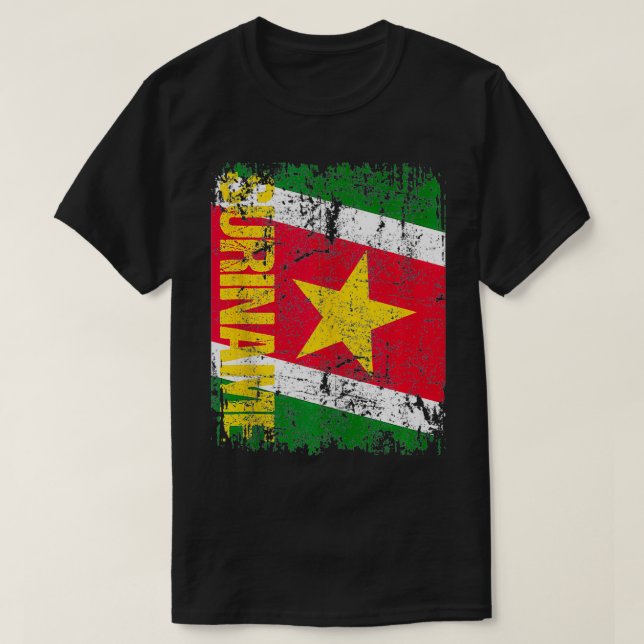 Camiseta SURINAME Vintage Flag SURINAME  (Diseño del anverso)