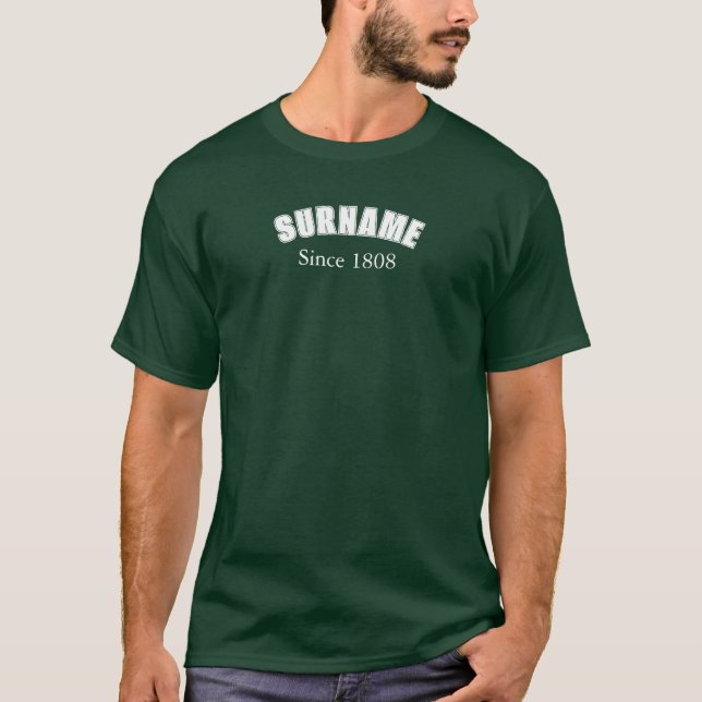 Camiseta Surname Collegiate Design (Anverso)