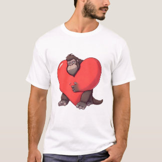 Camiseta Surprised Gorilla with Giant Heart