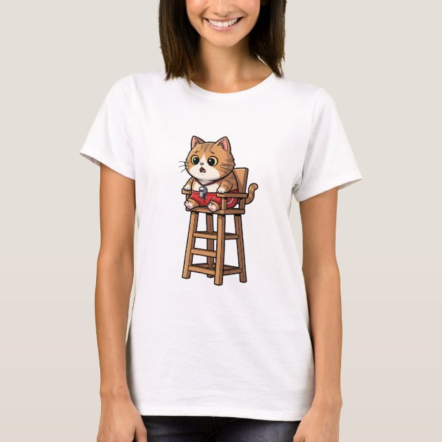 Camiseta Surprised Lifeguard Cat (Anverso)