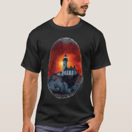 Camiseta Surreal Faro Fingerprint Pattern T-Shirt