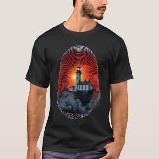 Camiseta Surreal Faro Fingerprint Pattern T-Shirt