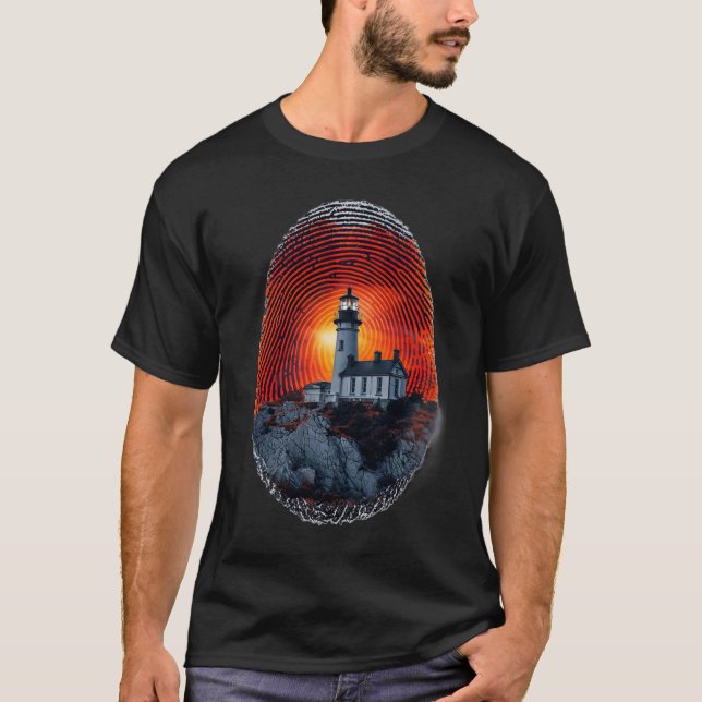 Camiseta Surreal Faro Fingerprint Pattern T-Shirt (Anverso)