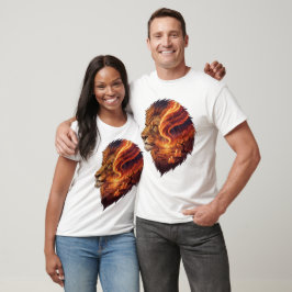 Camiseta Surreal Fire Lion Head Cosmic Art Leo Zodiac