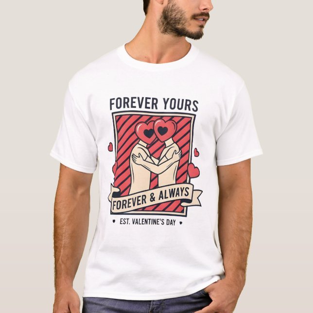 Camiseta Surreal "Forever Yours" Heart-Headed Couple (Anverso)