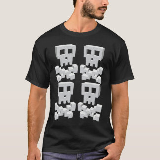 Camiseta Surreal Pixel Skulls Large minimalist retro style