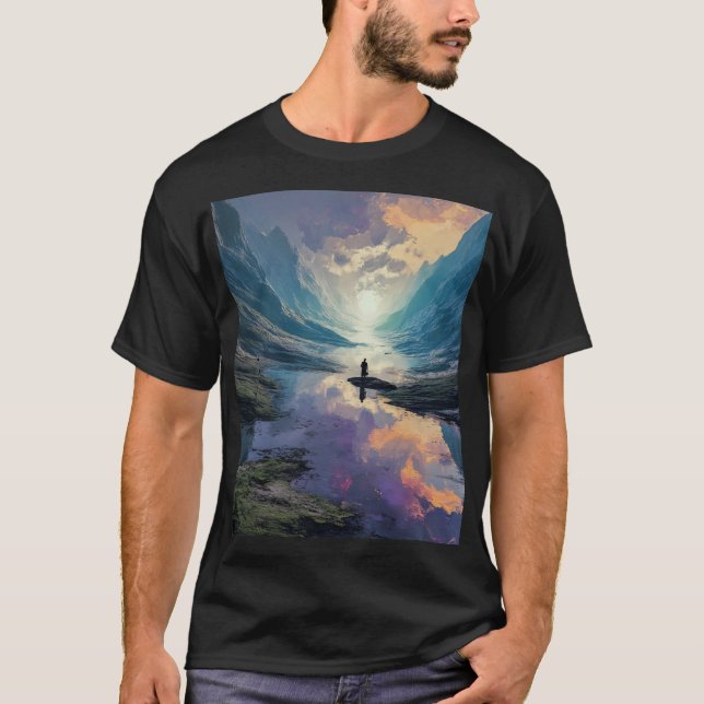Camiseta Surreal Purple & Blue Meditation Dreamscape (Anverso)