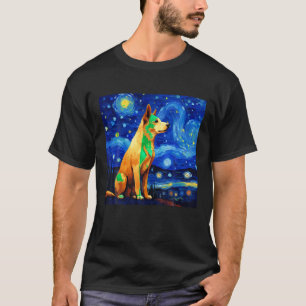 Camiseta Surreal Starry Night Jindo Dog T Shirt