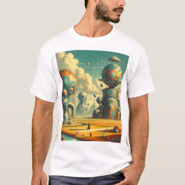 Camiseta Surreal Vibrante Retrofuturista Maravilla