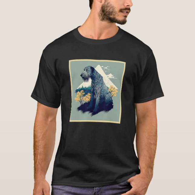Camiseta Surrealism Japanese Painting Irish Wolfhound dog (Anverso)