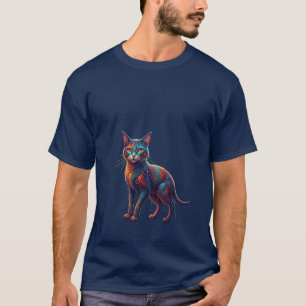 Camiseta Surrealismo Caprichoso Gato Viaje en el Tiempo